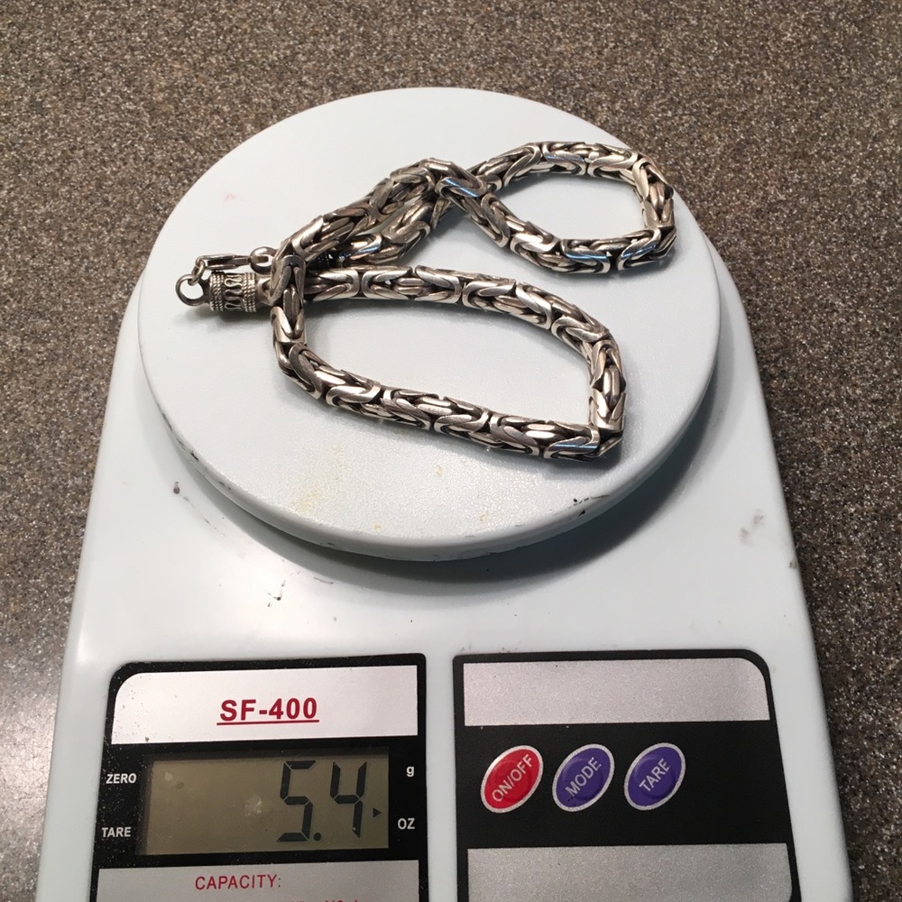 Heavy Bali Silver necklace 5.4 Oz 20in